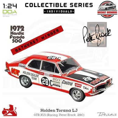 DDA Collectible Series 1:24 Scale Replica Holden Torana LJ GTR XU1 1972 Bathurst Winner: P. Brock.