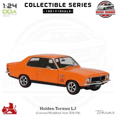 DDA Collectible Series 1:24 Scale Replica Holden Torana LJ modified featuring detailed 308 V8 motor.