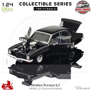DDA Collectible Series 1:24 Scale Replica 'Fatal LJ' modified Holden Torana featuring blown V8.