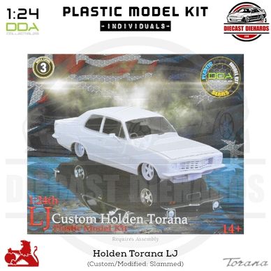 DDA Plastic Model Kit 1:24 Scale Replica Holden Torana LJ custom (assembly required).