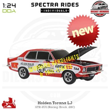 DDA Spectra Rides 1:24 Scale Replica Holden LJ Torana GTR XU1. Working LED Lights. Brock 28C.