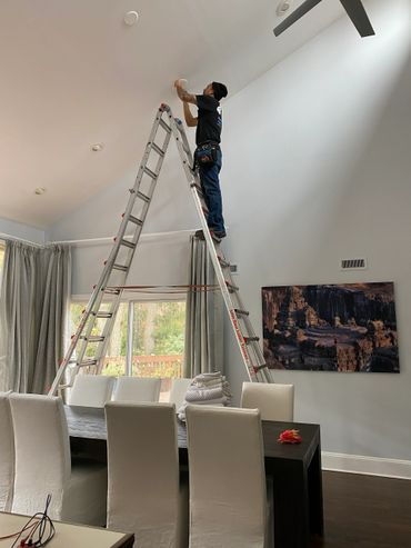 Our electrical professional working at one of our interior designer customers