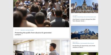 Screenshot of Microsoft On the Issues to represent the work I did on the project.