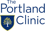 The Portland Clinic logo lettering and a tree on a shield