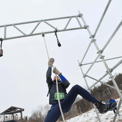 You can't have an obstacle course race without a rope climb. Climb our 14ft rope, but don't freeze u