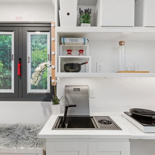 Interior photo of the ADU tiny house showing the kitchen section