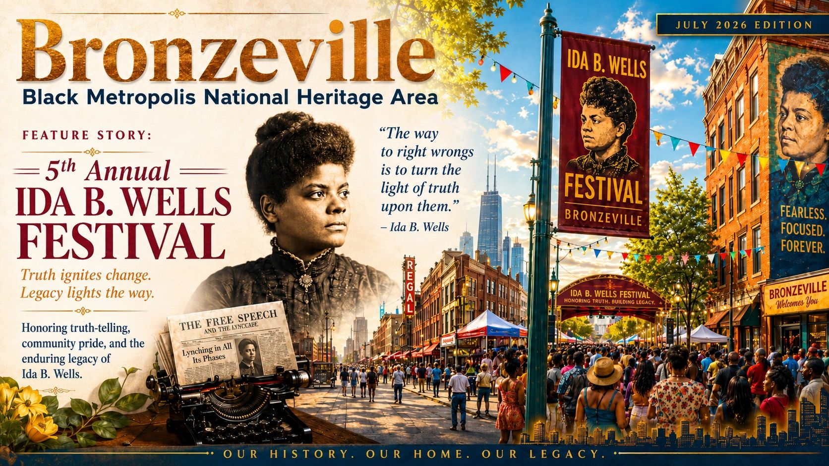 5th Annual Ida B. Wells Festival in Bronzeville, July 2026 edition.