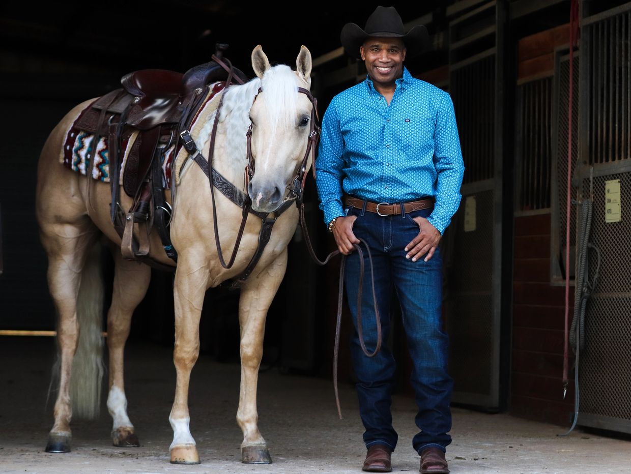 Dwayne Hildreth businessman, cowboy, athlete and palomino quarter horse.