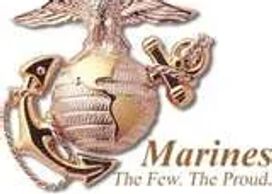 Emblem of the U.S. Marines with eagle, globe, and anchor.