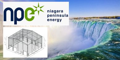 Niagara Peninsula Energy is building a new repair garage. Structural design by Notch1 Management Ltd