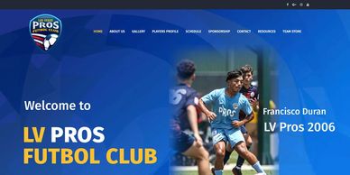 Sport club soccer team website design and development in Las Vegas