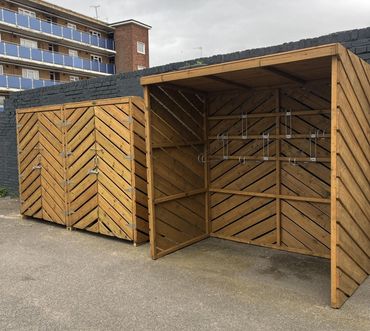 Custom built bike store matching existing bin stores - Poole, Dorset - 03/2026