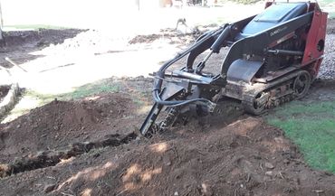 Trenching, stormwater drainage pipe