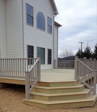 Inviting deck steps