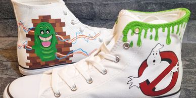 Ghostbusters hand painted shoes