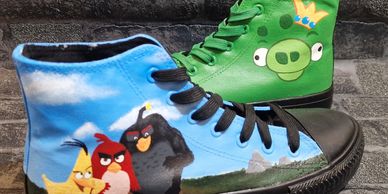 Angry Birds hand painted shoes 