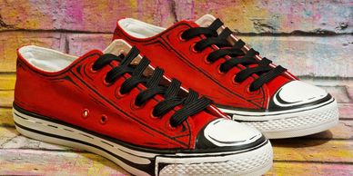Hand-painted canvas shoes 