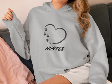 Pawprint love heart hoodie 