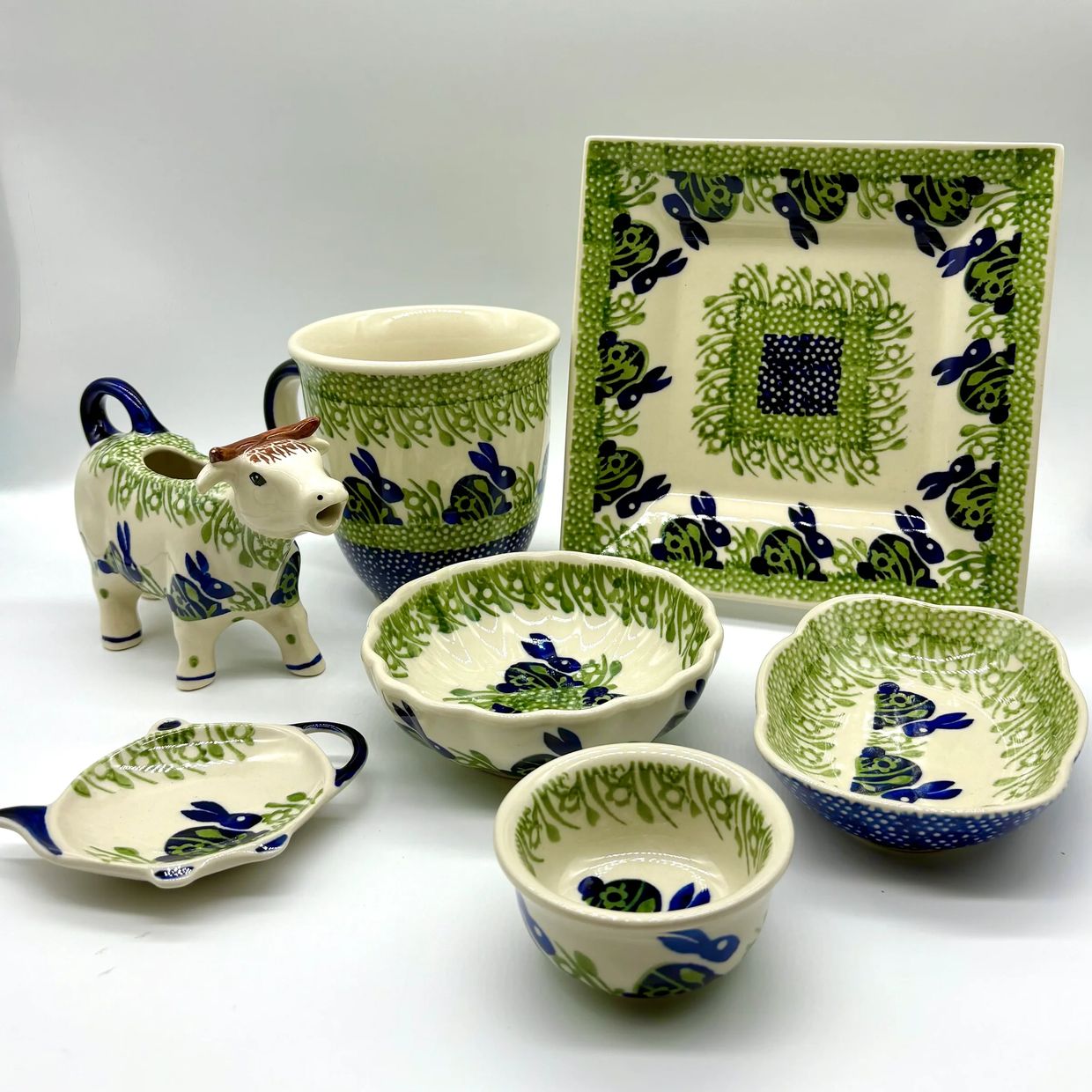 Green pattern Polish Pottery