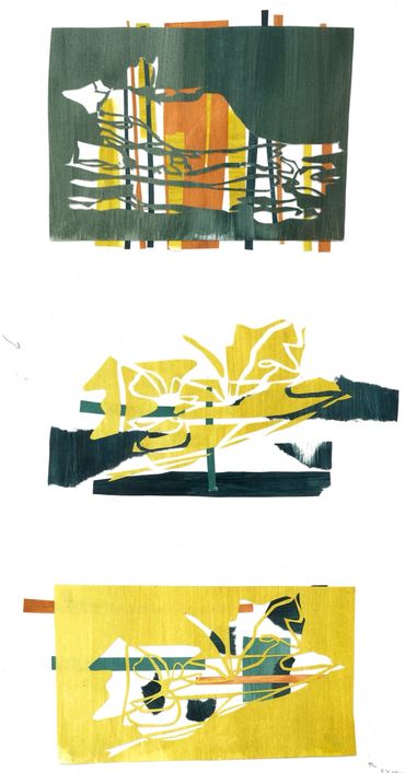 Scottish landscape abstract collages