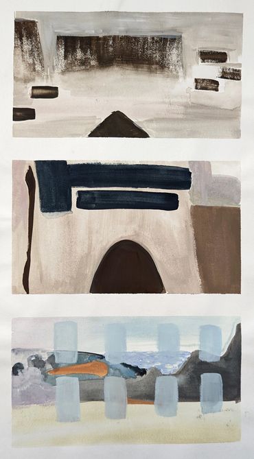 Abstract collage paintings