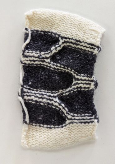 Undyed yarn and deadstock wool ripple stitch