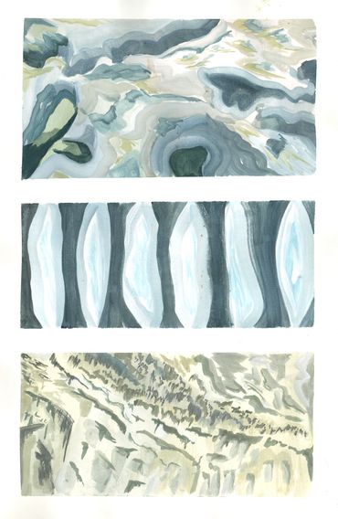 Glacier texture and ice fish painting
