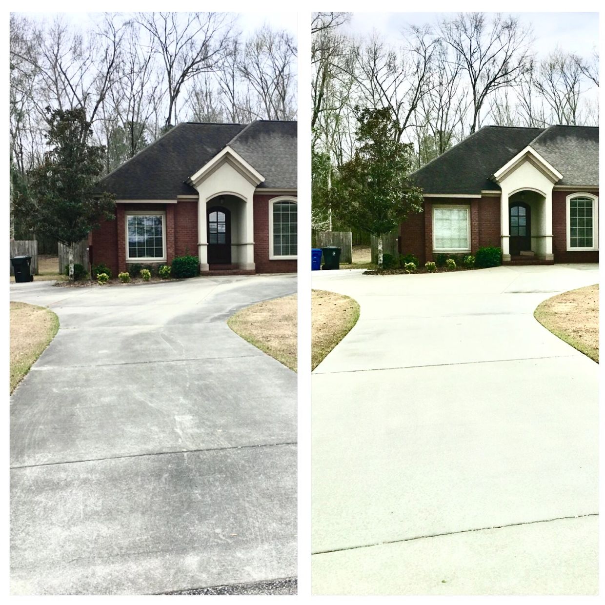 Best Driveway Cleaning Service in Dothan AL  Before and After Photo Driveway Cleaning Dothan AL