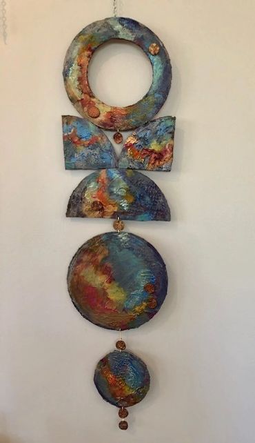 Two dimensional abstract artwork. Wall hanging