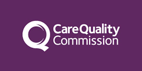 Care Quality Commission logo on a purple background.