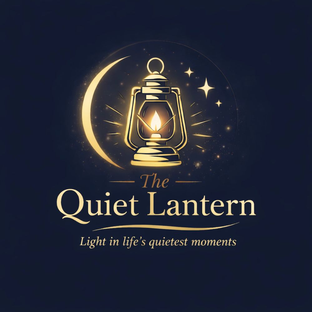 Logo of a glowing lantern with stars and crescent moon, titled The Quiet Lantern.