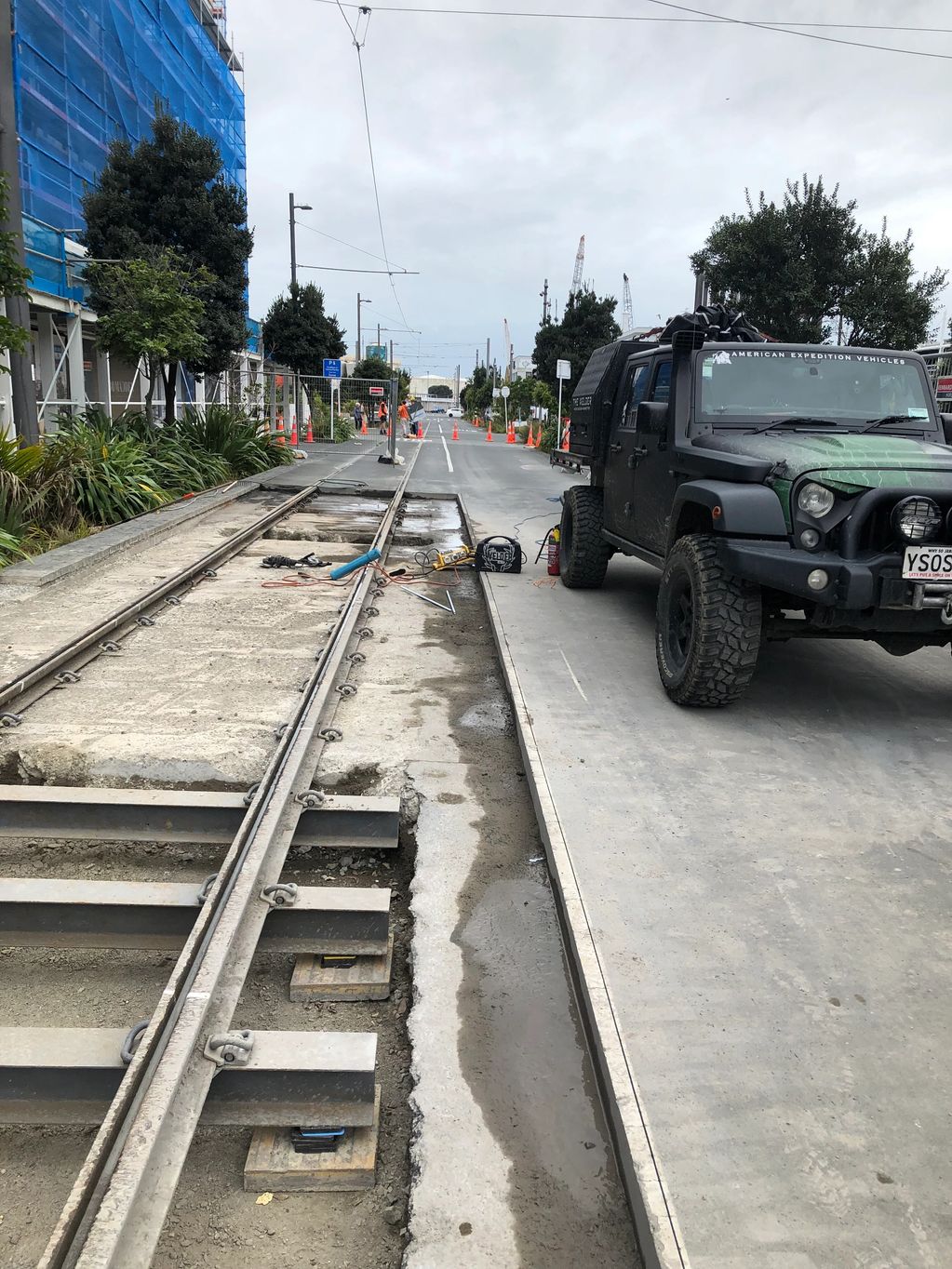 Auckland tram track repairs