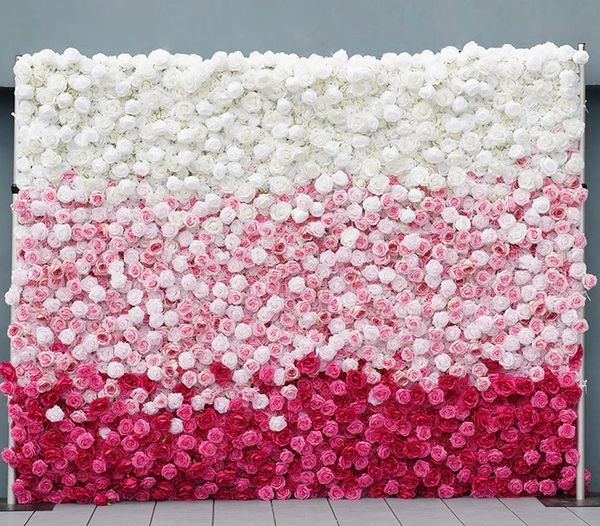 White Pink Red rose flower wall