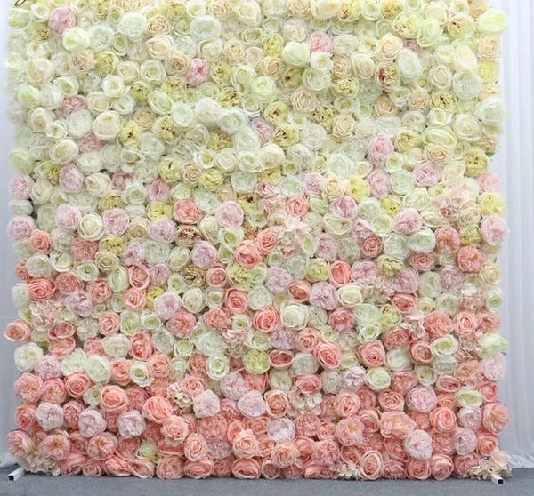 Lime and Orange Rose flower wall