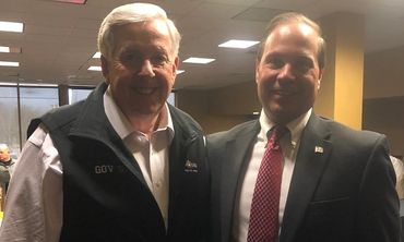 Missouri Governor Mike Parson and I discussing full practice authority for Nurse Practitioners