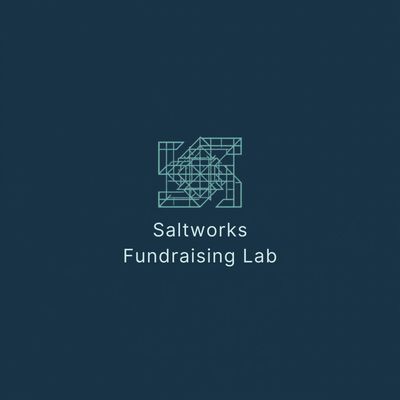 Logo of Saltworks Fundraising Lab with geometric design.