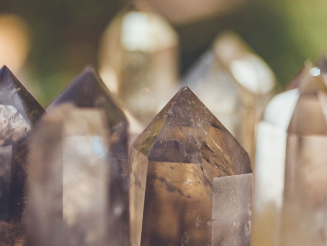 smoky quartz single terminated pointed crystals
