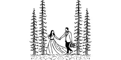 forest wedding illustration