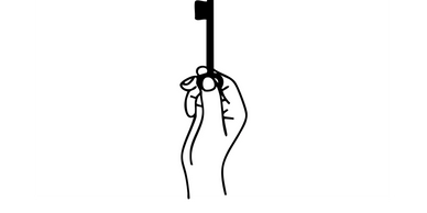 hand holding a key illustration