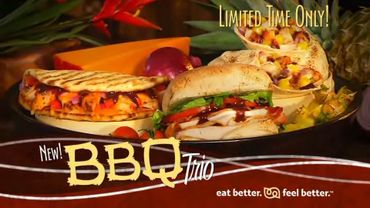 Limited time BBQ trio meal featuring grilled sandwiches and wraps.