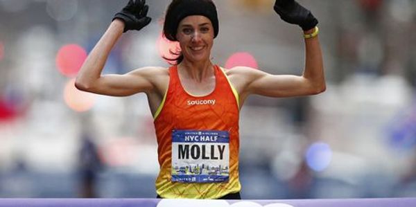 Molly winning the 2015 NYC Half-Marathon