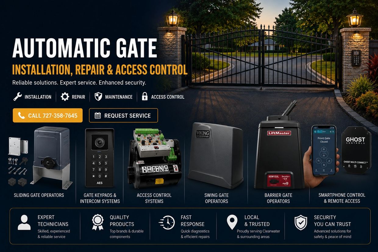 Automatic gate installation, repair, and access control services with expert technicians.