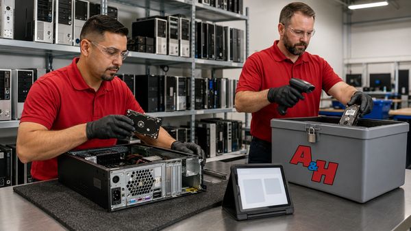 A&H IT Renew records and secures hard drives removed from retired business computers.