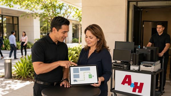 A&H IT Renew plans pickup access and staging at a Chino Hills business property.