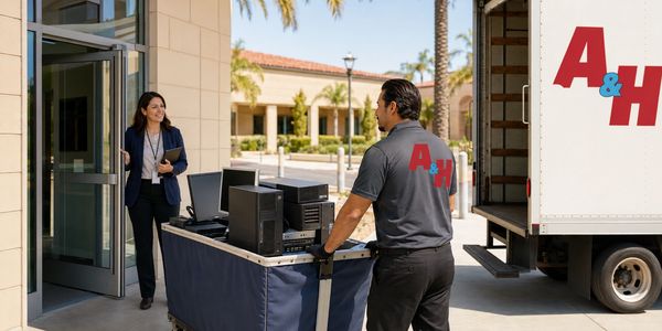 A&H IT Renew documents Redlands business hard drives before secure off-site shredding.