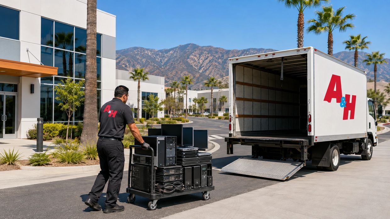 A&H IT Renew collects retired business electronics from a Corona manufacturing facility.