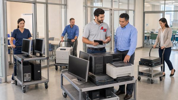 Computers and network equipment are coordinated across several Loma Linda departments.