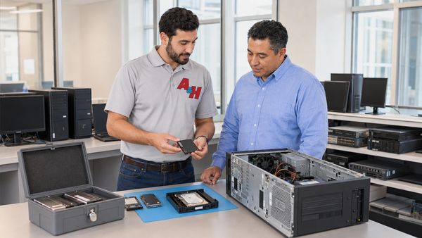 A&H IT Renew identifies hard drives and SSDs from retired Loma Linda computers.