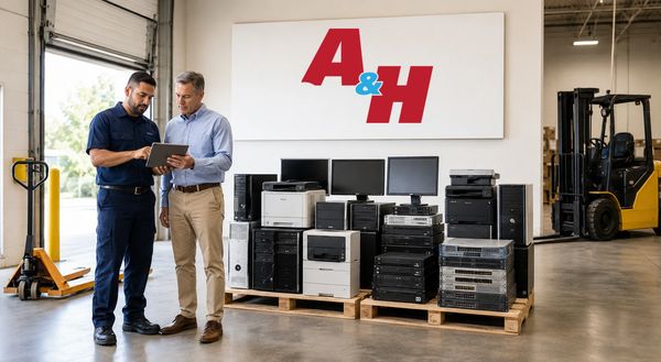 A&H IT Renew coordinates equipment staging and pickup with an Ontario facility contact.