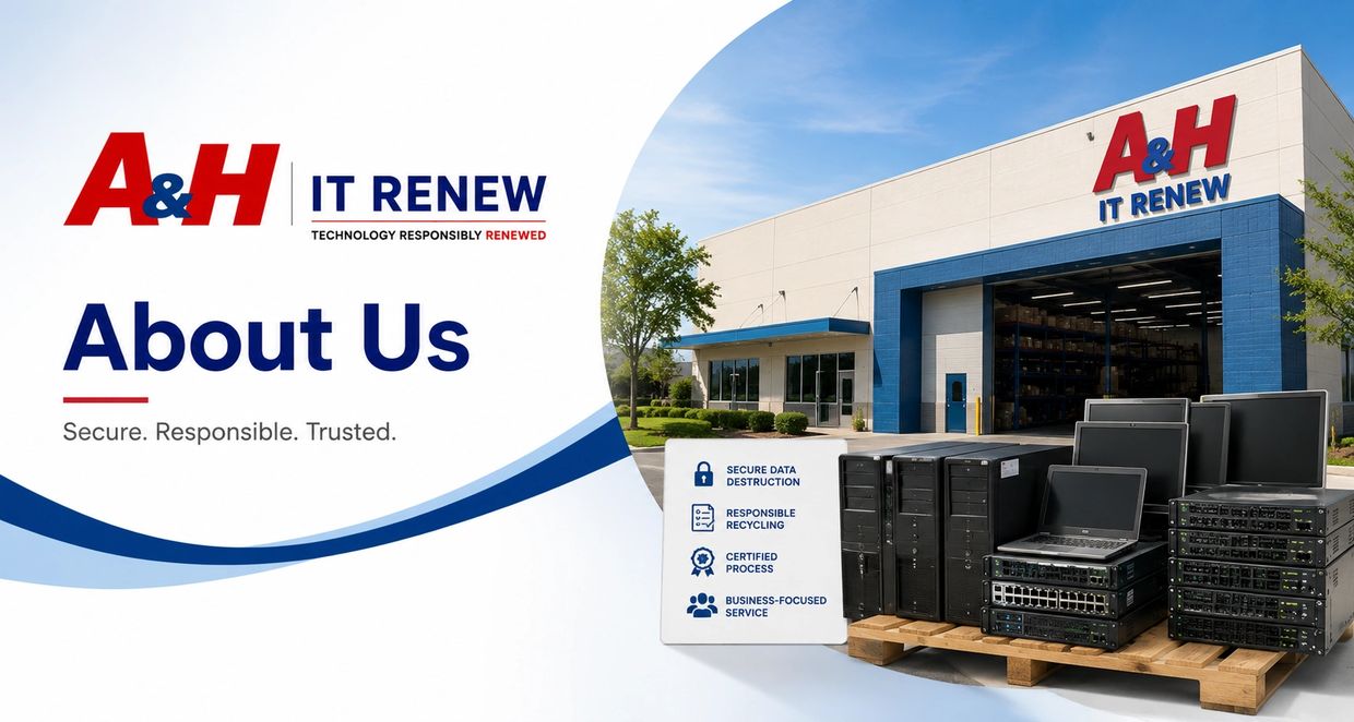 A&H IT Renew provides secure electronics recycling and data protection for businesses.